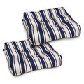 Classic Accessories Square Patio Seat Cushions, Navy Sedona Stripe, PK 2 62-201-014602-2PK